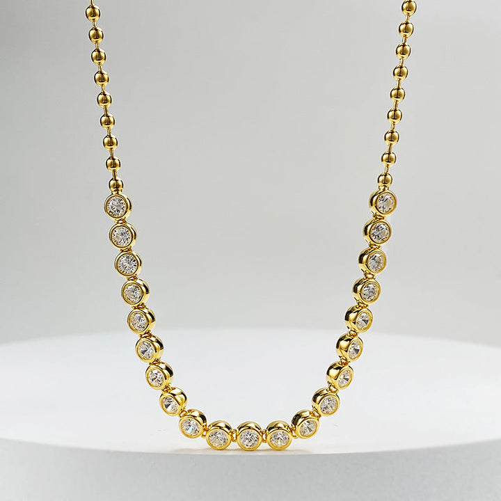 jewelry Bubble necklace new S925 silver gold-plated bubble models zirconia necklace female temperament