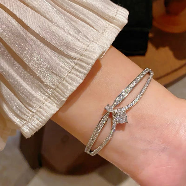 jewelry Brilliant square diamond gemstone bracelet 18k gold plated eight hearts and arrows jewelry crown zircon bracelet flash diamond ring