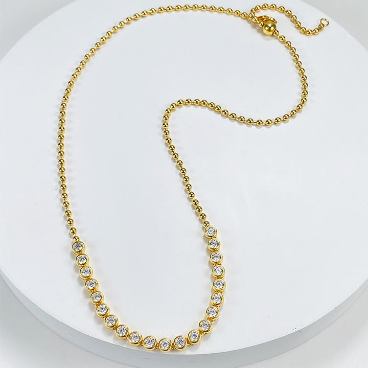 jewelry Bubble necklace new S925 silver gold-plated bubble models zirconia necklace female temperament