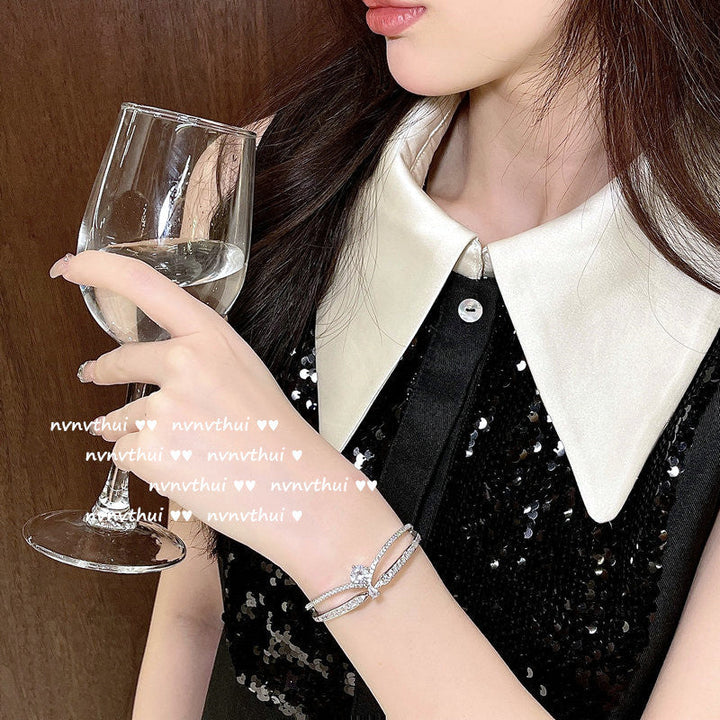 jewelry Brilliant square diamond gemstone bracelet 18k gold plated eight hearts and arrows jewelry crown zircon bracelet flash diamond ring