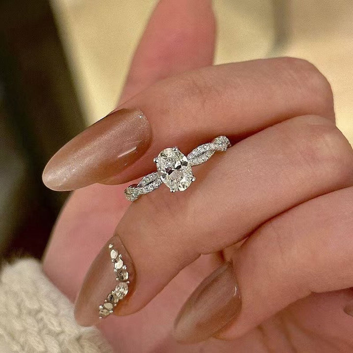 jewelry Lace Pigeon Egg Diamond Ring Proposal S925 Silver Ring Women Gift High Carbon Diamond Ring Trends