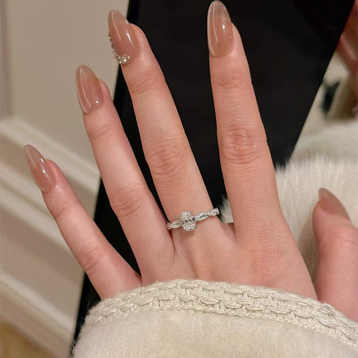 jewelry Lace Pigeon Egg Diamond Ring Proposal S925 Silver Ring Women Gift High Carbon Diamond Ring Trends