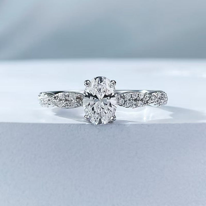 jewelry Lace Pigeon Egg Diamond Ring Proposal S925 Silver Ring Women Gift High Carbon Diamond Ring Trends