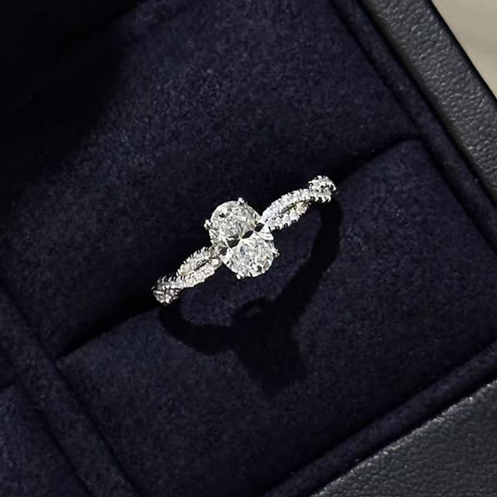 jewelry Lace Pigeon Egg Diamond Ring Proposal S925 Silver Ring Women Gift High Carbon Diamond Ring Trends