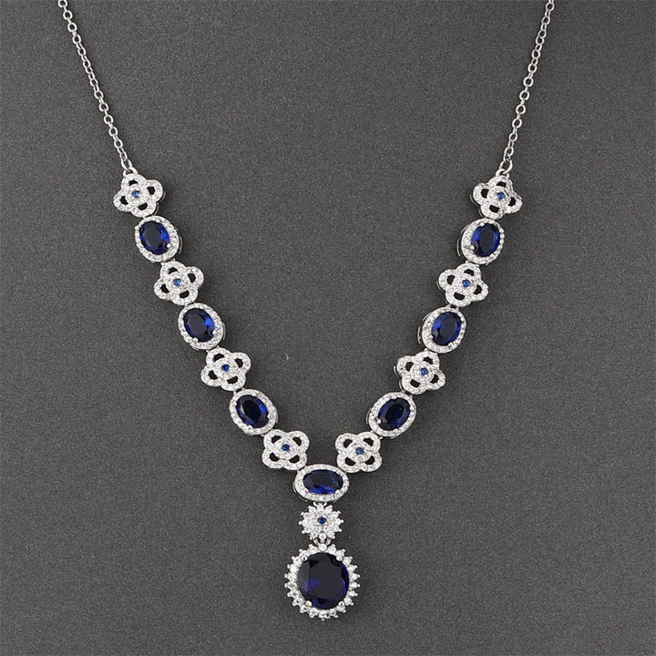 jewelry  Clover Necklace Women Premium Sense Jewelry Zirconia Water Drops Collarbone Chain