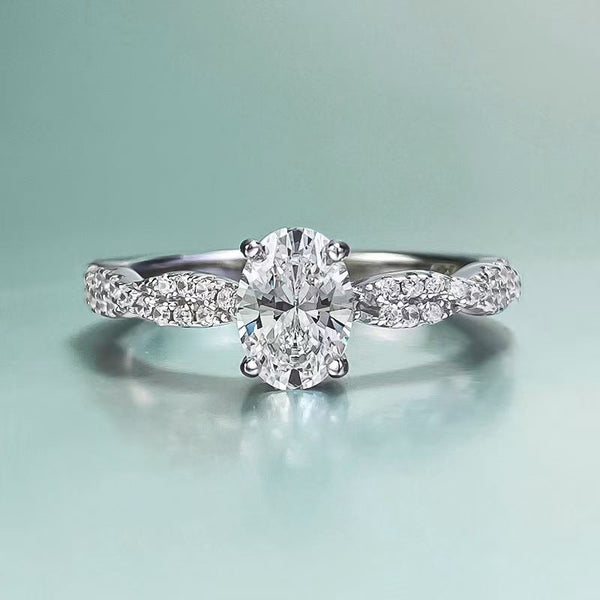 jewelry Lace Pigeon Egg Diamond Ring Proposal S925 Silver Ring Women Gift High Carbon Diamond Ring Trends