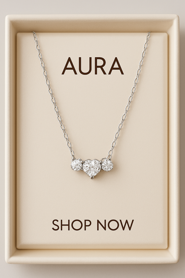 AURA Women's Moissanite Heart Necklace