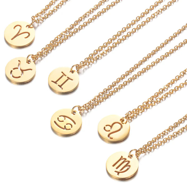 AURA Birthstone Zodiac 12 Constellation Choker Necklaces